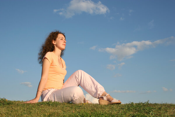 Woman on grass
