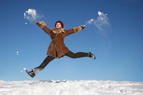Winter gelukkig meisje 3 — Stockfoto
