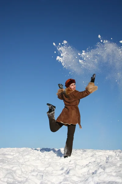 Winter gelukkig meisje 4 — Stockfoto