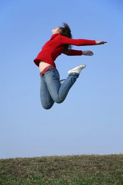 Mulher saltando 2 — Fotografia de Stock