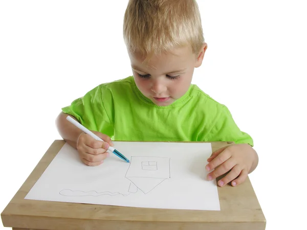Bambino disegnare a casa, o si può daw quello che vuoi — Foto Stock