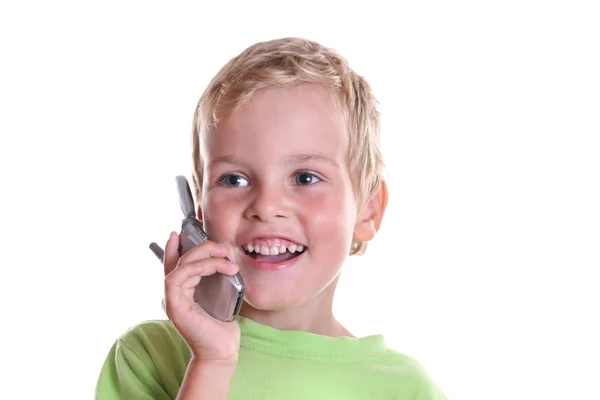 Dziecko z telefonu — Zdjęcie stockowe