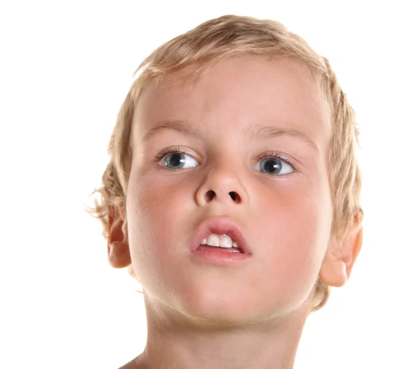 Gesicht Junge Kind isoliert — Stockfoto