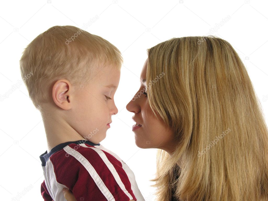 Mother with sad boy
