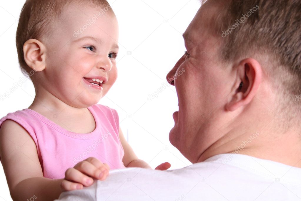 Smile baby with father