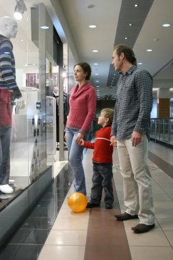 Family and shop window clipart