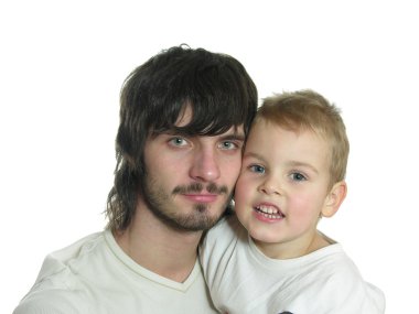 Beardman with kid clipart