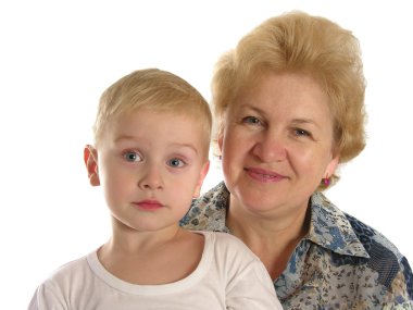 Grandmother with boy 3 clipart