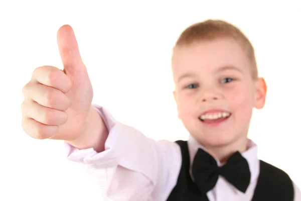 Criança dando gesto OK — Fotografia de Stock
