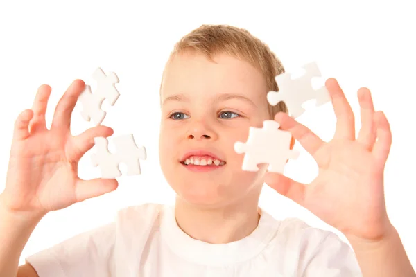 Kind met puzzels 3 — Stockfoto