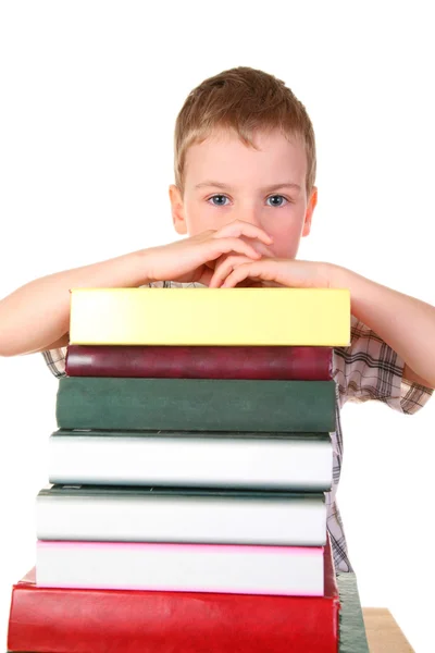 Jongen met boeken — Stockfoto