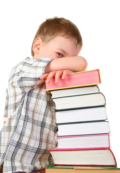 Chlapec s knihami 3 — Stock fotografie