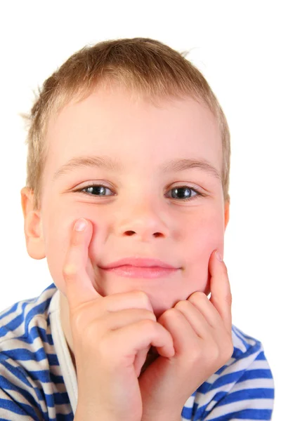 Gülücük çocuk elleri ile — Stok fotoğraf