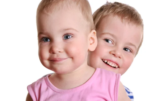 Brother behind sister-baby — Stock Photo, Image