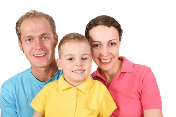 Kleur familie met jongen — Stockfoto