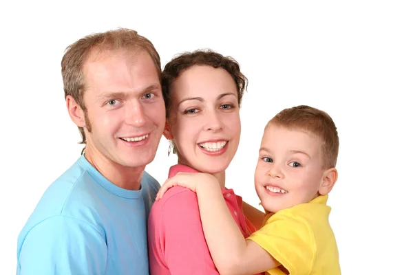 Farbfamilie mit Jungenprofil 2 — Stockfoto