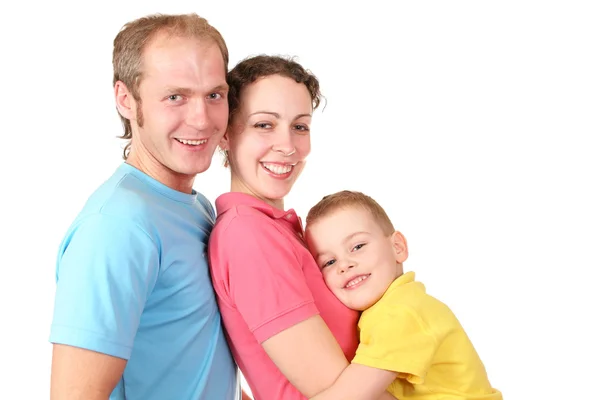 Color family with boy profile — Stock Photo, Image