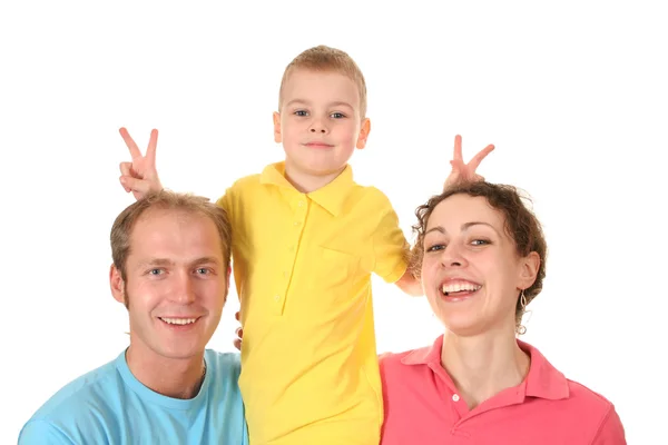 Cunning boy with parents — Stock Photo, Image