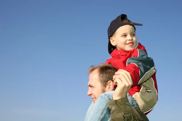 Son on father shoulders — Stock Photo, Image