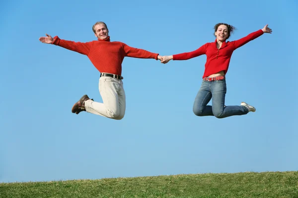 Jumping couple 2 — Stock Photo, Image