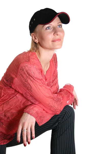 Žena s čepici — Stock fotografie