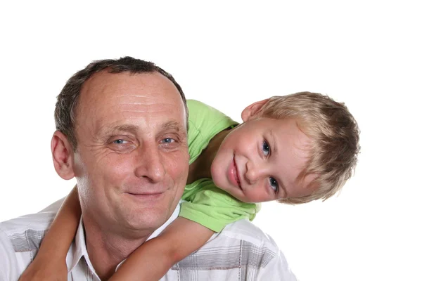 Мальчик с дедушкой — стоковое фото