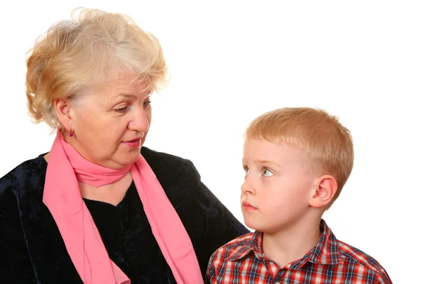 Бабушка с внуком — стоковое фото