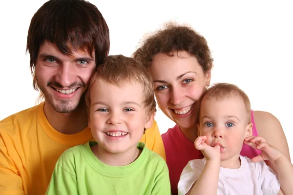 Color shirts family of four 2 — Stock Photo, Image