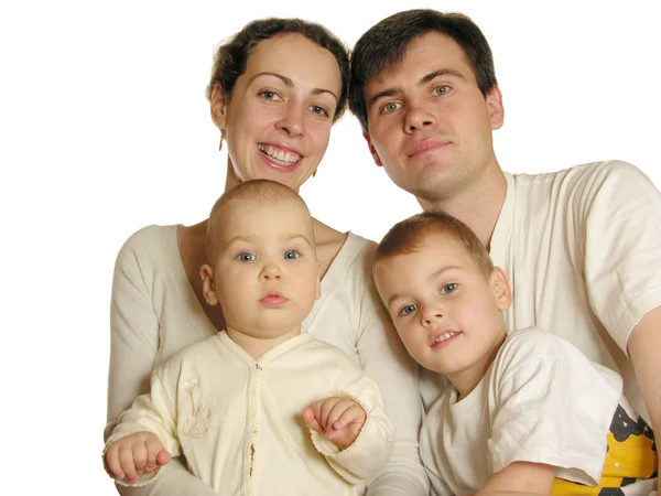 Famiglia di quattro persone isolate — Foto Stock