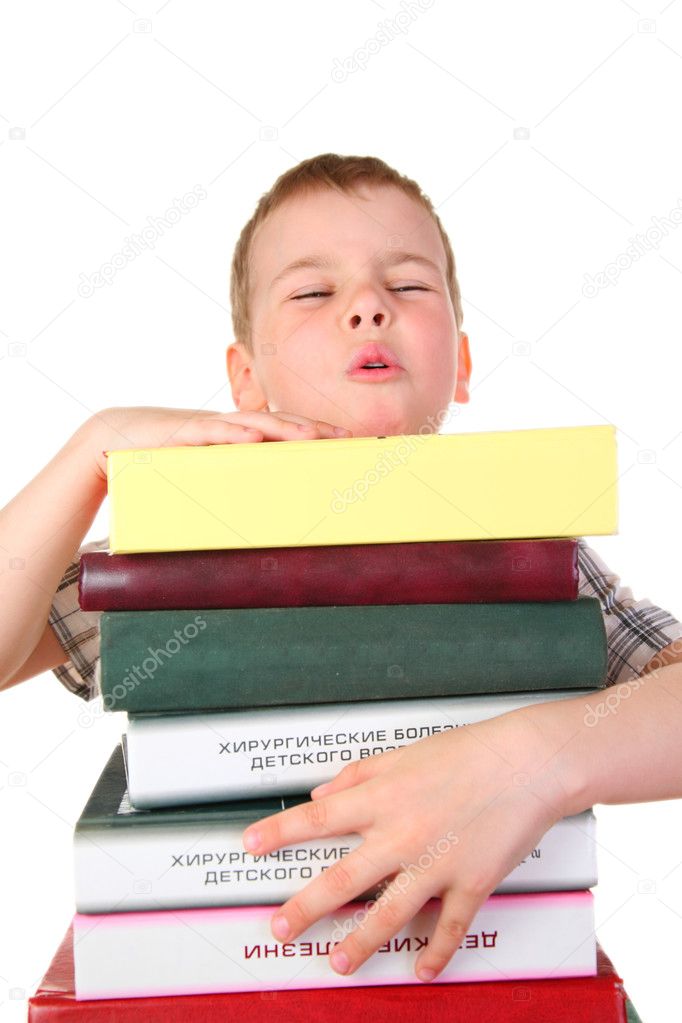 Boy with books 2