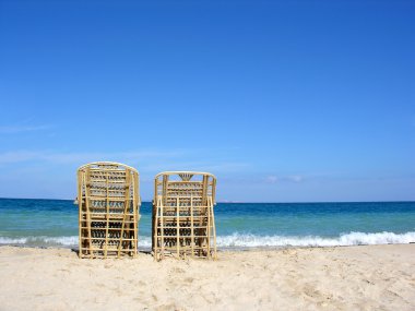 Two chairs. beach. clipart