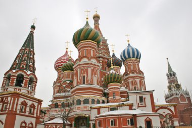 St. Basil's Cathedral on Red square, Moscow, Russia, winter clipart