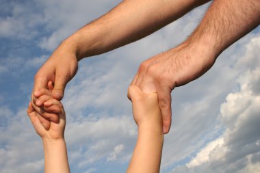 Father's and son's hands pair clipart