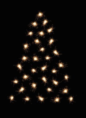 Sparkler christmas tree 2 clipart