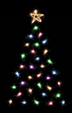 Sparkler christmas tree 2 clipart