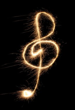 Violin clef sparkler clipart