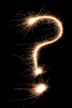 Question mark sparkler clipart