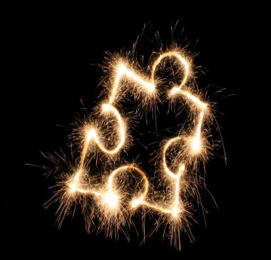 Puzzle sparkler clipart