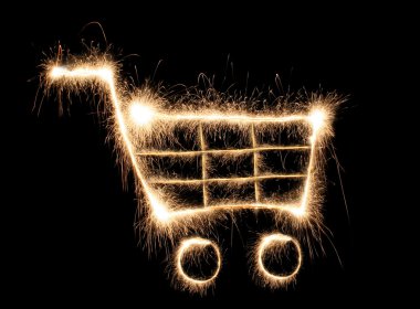 Shopping cart sparkler clipart