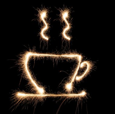 Cup cofee sparkler clipart