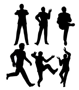 Running businessman clipart