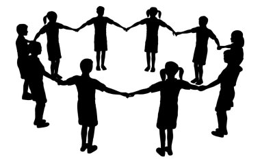 Children circle 3 clipart