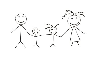 Happy family illustration clipart