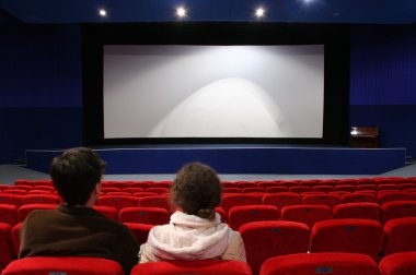 Couple in cinema clipart