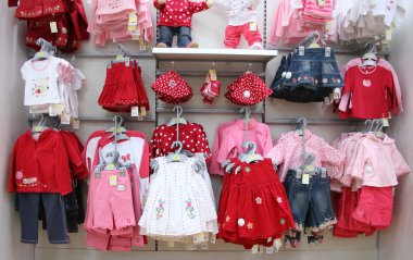 Babies clothes in shop clipart