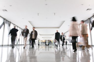 Moving croud and escalator clipart