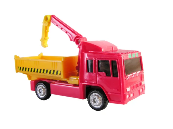 Samochód ciężarowy z dźwigiem zabawka — Zdjęcie stockowe