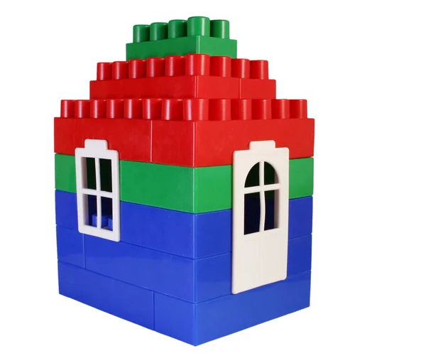 Huis speelgoed met deur — Stockfoto