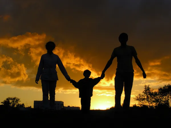 家族の日没 — ストック写真