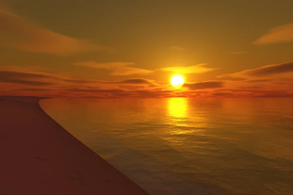 Sonsuz sahil günbatımı — Stok fotoğraf
